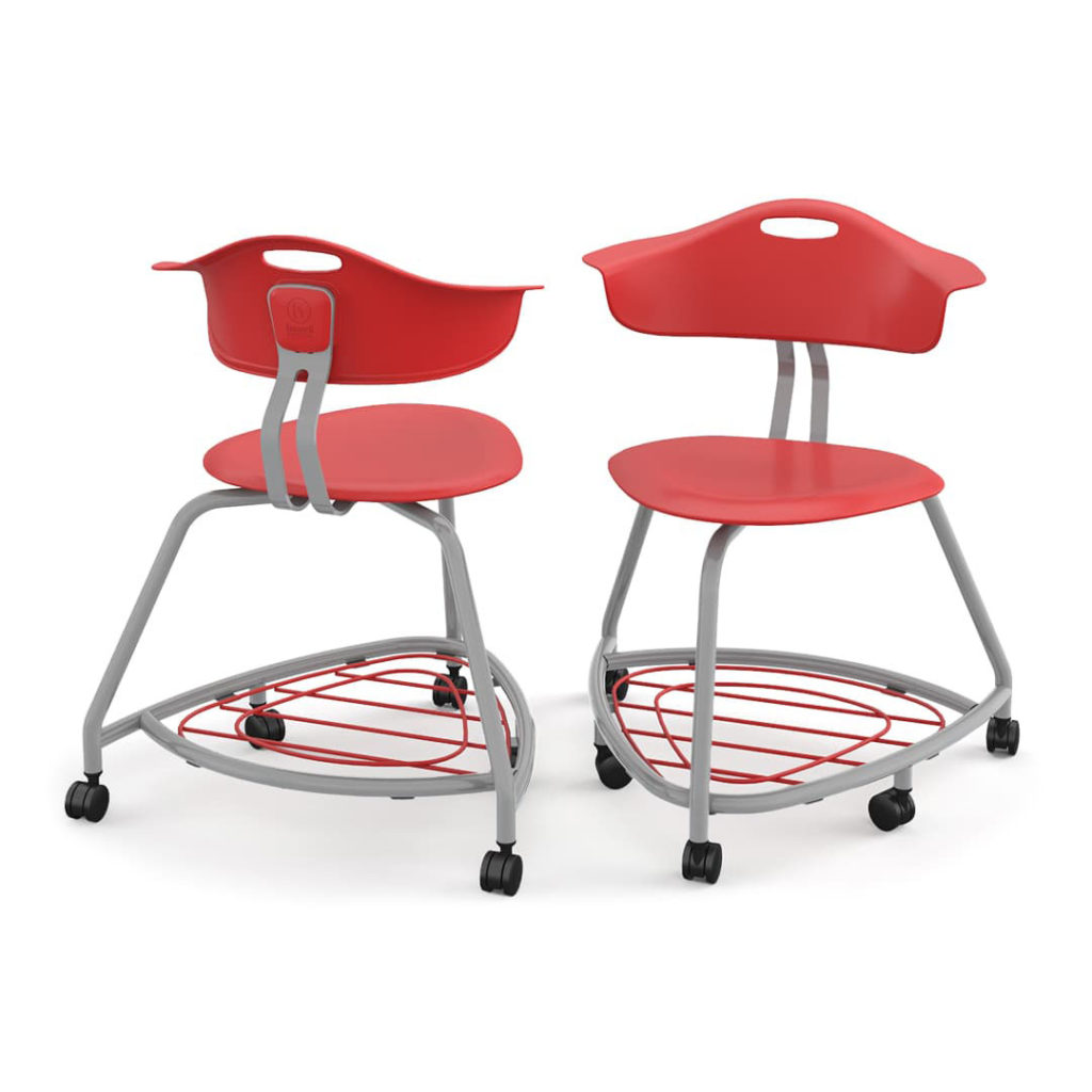 360 Chair 18” Red Back/Seat/Book Bag Rack