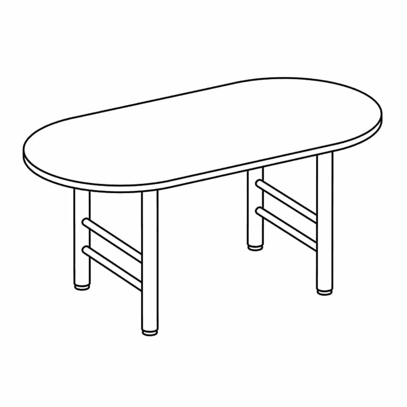 Racetrack Table with Path Base & Glides