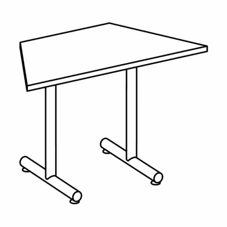 Trapezoid Training Table with Tubular Base & Glides - Haskell Education