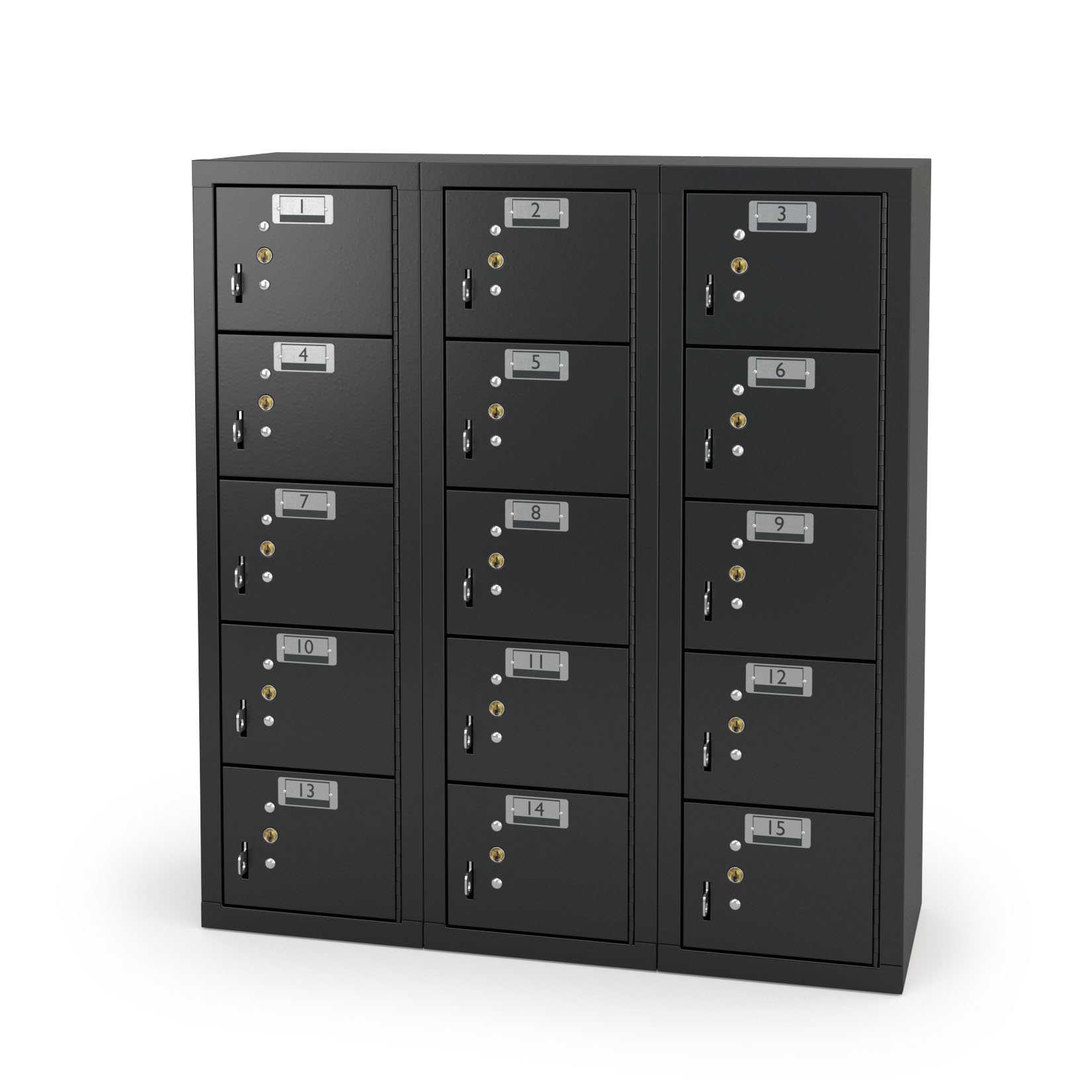 15-Door Cell Phone Locker - Black