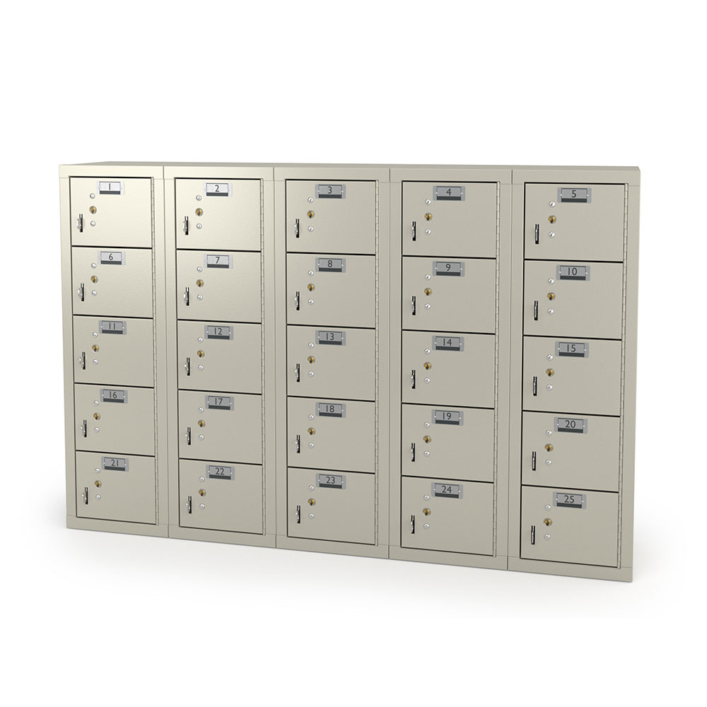 25-Door Cell Phone Locker - Beige