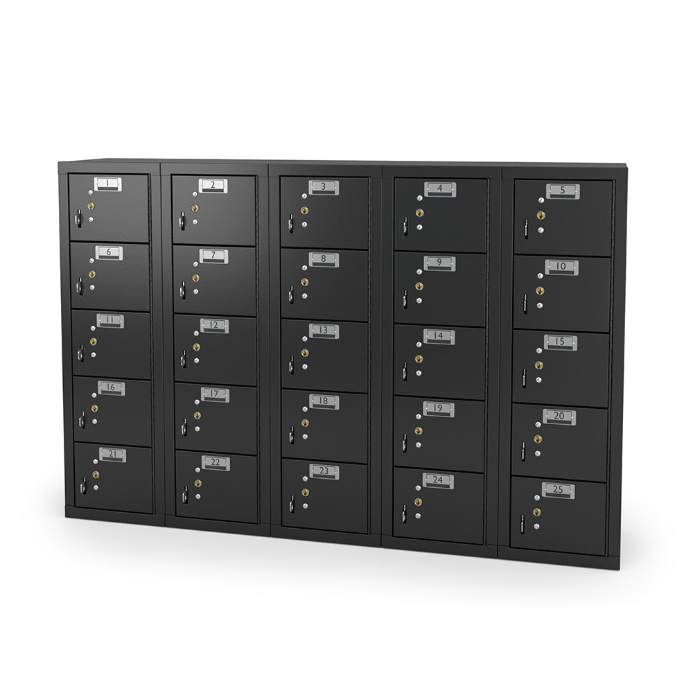 25-Door Cell Phone Locker - Black