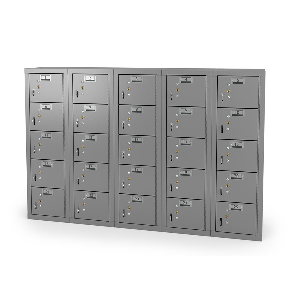 25-Door Cell Phone Locker - Grey