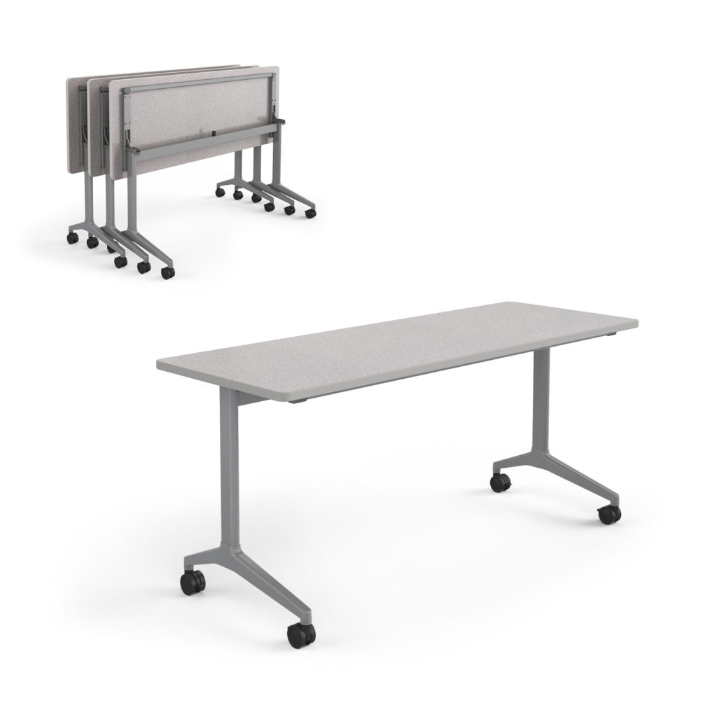 Echo Flip Table 24” D x 66” W Gray Nebula